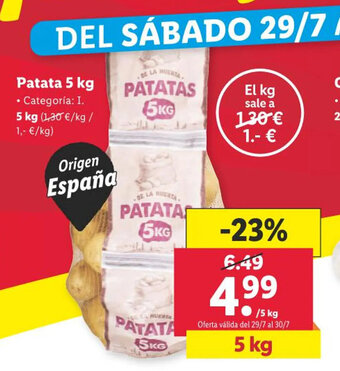 Lidl Patata 5 kg oferta