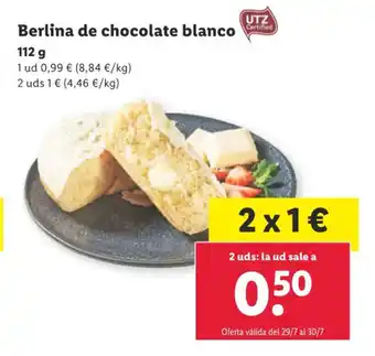 Lidl Berlina de chocolate blanco oferta