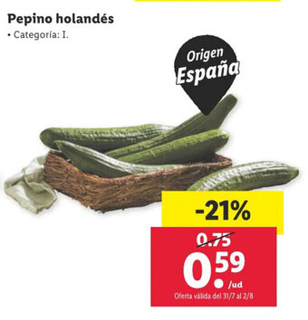 Lidl Pepino holandés oferta