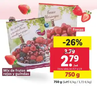 Lidl Mix de frutos rojos y guindas oferta
