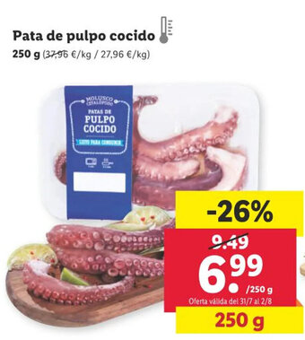 Lidl Pata de pulpo cocido oferta