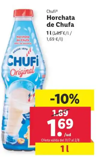 Lidl Chufi Horchata de Chufa oferta
