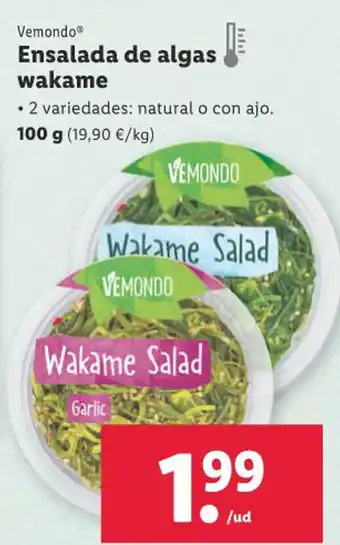 Lidl Vemondo® Ensalada de algas wakame oferta