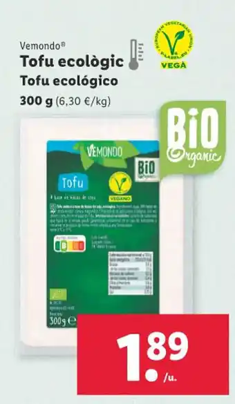 Vemondo® Tofu ecològic Tofu ecológico