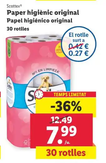 Lidl Paper higiènic original oferta
