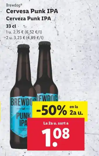 Lidl Cerveza Punk IPA oferta