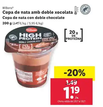 Lidl Milbona® Copa de nata amb doble xocolata oferta