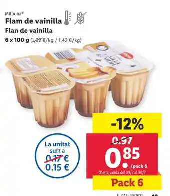 Lidl Milbona® Flam de vainilla oferta