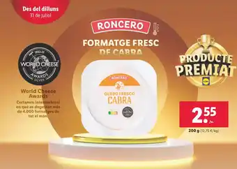 Lidl FORMATGE FRESC DE CABRA oferta