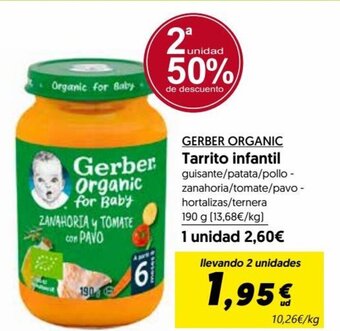 Hiper Usera GERBER ORGANIC Tarrito infantil oferta