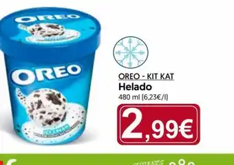 Hiper Usera OREO-KIT KAT Helado 480 ml (6,23€/I] oferta