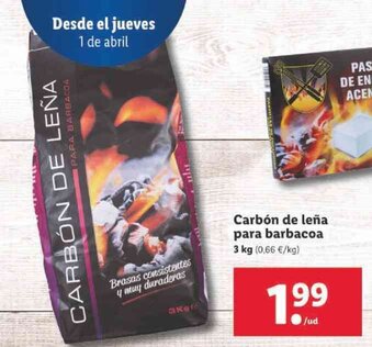 Lidl Carbón de leña para barbacoa 3kg oferta