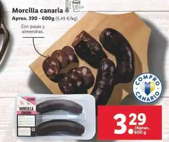 Lidl Morcilla canaria Aprox. 390 - 600g oferta