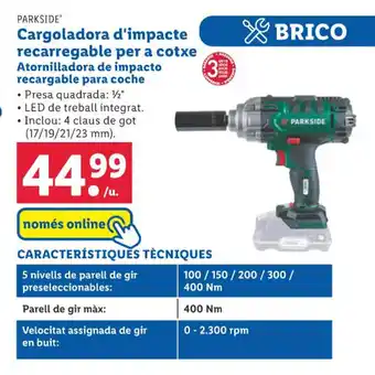 Lidl Cargoladora d'impacte recarregable per a cotxe Atornilladora de impacto recargable para coche oferta