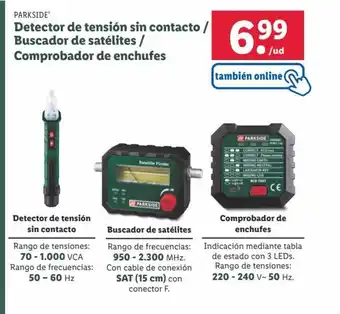 Lidl PARKSIDE Detector de tensión sin contacto / Buscador de satélites / Comprobador de enchufes oferta