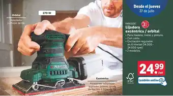 Lidl PARKSIDE Lijadora excéntrica / orbital oferta