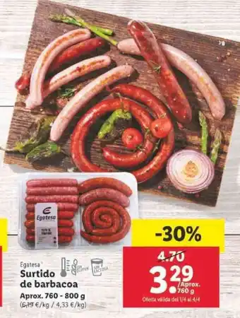Lidl Egatesa Surtido de barbacoa Aprox. 760 - 800g oferta