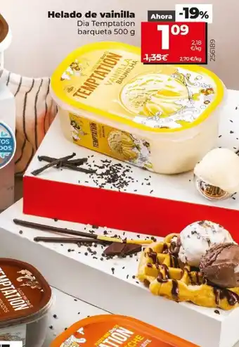 Dia Helado de vainilla Dia Temptation barqueta 500g oferta