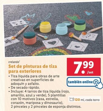 Lidl crelando Set de pinturas de tiza para exteriores oferta