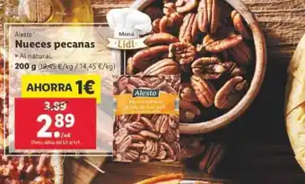 Lidl Alesto Nueces pecanas Al natural 200g oferta
