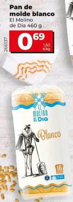 Dia Pan de molde blanco El Molino de Dia 460g oferta