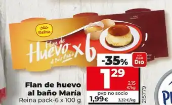 Dia Flan de huevo al baño Mariá Reina pack 6x100g oferta