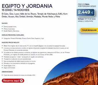 Tui Travel PLC Egipto y jordania 15 días/14 noches el cairo, giza, luxor, valle de los reyes, templo de hatshepsut, edfú, kom ombo, aswan, oferta