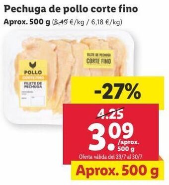 Lidl Pechuga de pollo oferta