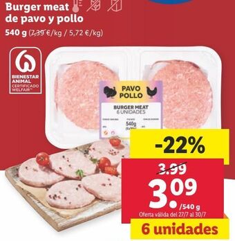 Lidl Hamburguesas de pollo oferta
