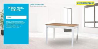 HiperMueble Canarias Mesa mod. malta 240€ mesa de cocina o salón extensible, mod. malta, estructura de metal color blanco con tapa de melamina c oferta