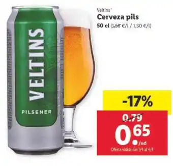 Lidl Veltins Cerveza pils 50cl oferta