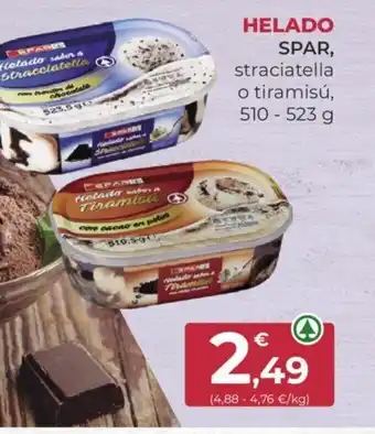 SPAR HELADO SPAR, straciatella o tiramisú, 510 - 523 g oferta