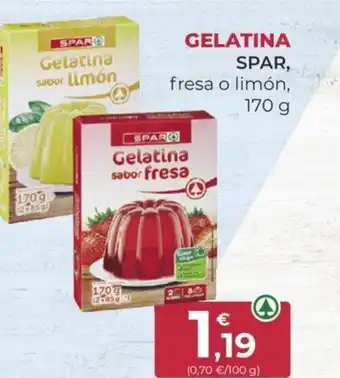 SPAR GELATINA SPAR, fresa o limón, oferta