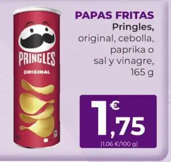 SPAR PAPAS FRITAS Pringles, original, cebolla, paprika o sal y vinagre, oferta