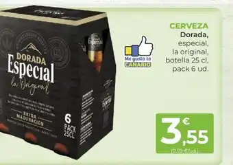 SPAR CERVEZA Dorada, especial, la original, botella 25 cl, pack 6 ud. oferta