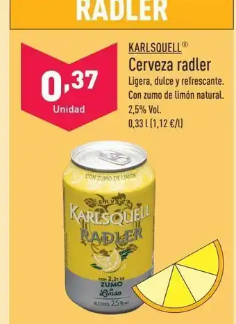 ALDI Cerveza radler karlsquell oferta