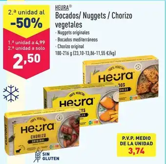 ALDI Bocados/ nuggets / chorizo vegetales heura oferta