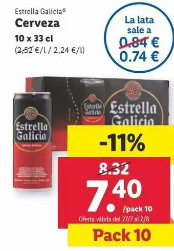 Lidl Cerveza estrella galicia oferta