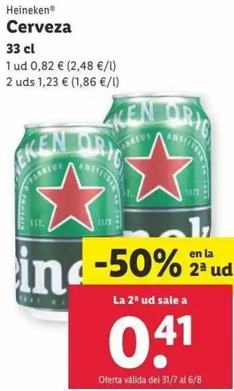 Lidl Cerveza heineken oferta