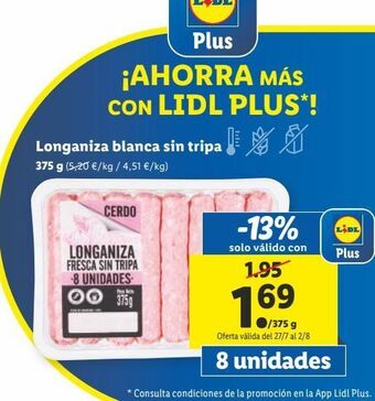 Lidl Longaniza oferta