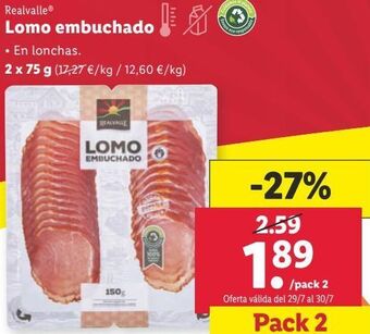 Lidl Lomo embuchado realvalle oferta