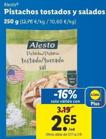 Lidl Pistachos alesto oferta