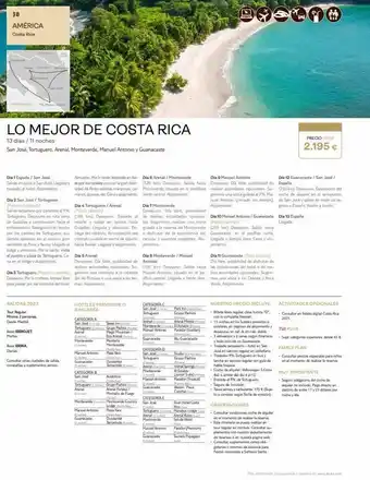 Tui Travel PLC 38 américa costa rica a oceano c ma schigia pn mal lo mejor de costa rica 13 días / 11 noches san josé, tortuguero, oferta