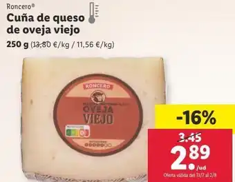 Lidl Queso cuña roncero oferta