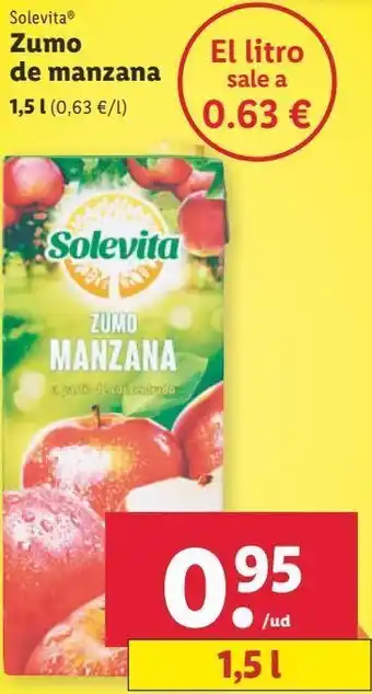 Lidl Zumo de manzana solevita oferta