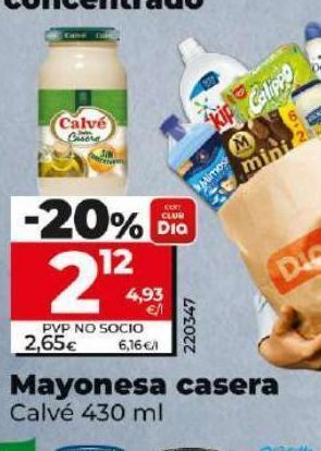 Dia Mayonesa calvé oferta
