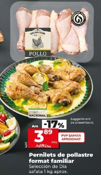 Dia Pernilets de pollastre format familiar Selección de Dia safata 1 kg aprox. oferta