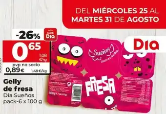 Dia Gelly de fresa Dia Sueños pack-6 x 100g oferta