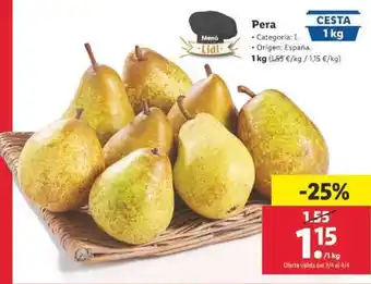 Lidl Pera 1kg oferta