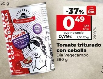 Dia Tomate triturado con cebolla Dia Vegecampo 380g oferta